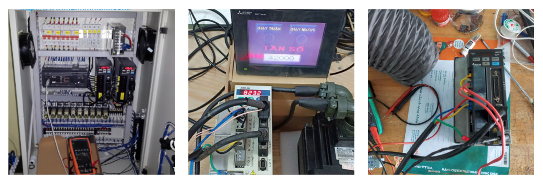 nhân viên catec đang thay encoder cho servo delta