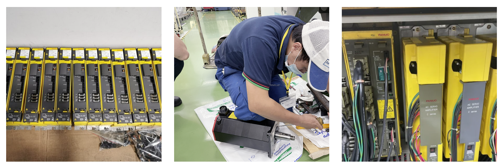 nhân viên catec đang sửa servo fanuc