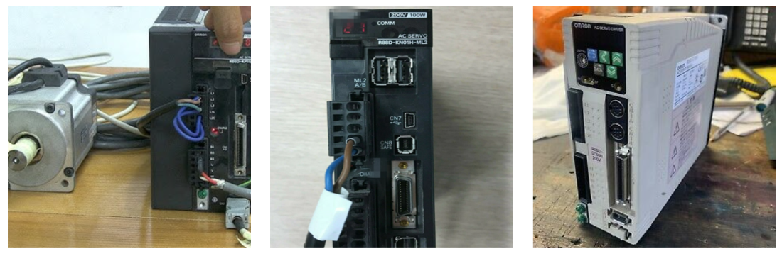 nhân viên catec đang thay encoder cho motor servo omron