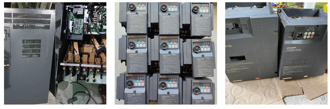 nhân viên catec đang sửa biến tần Mitsubishi