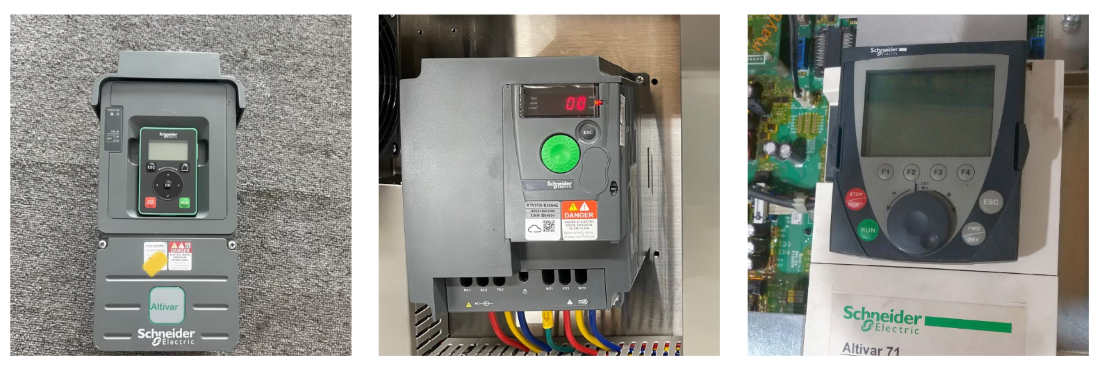 nhân viên catec đang sửa biến tần schneider