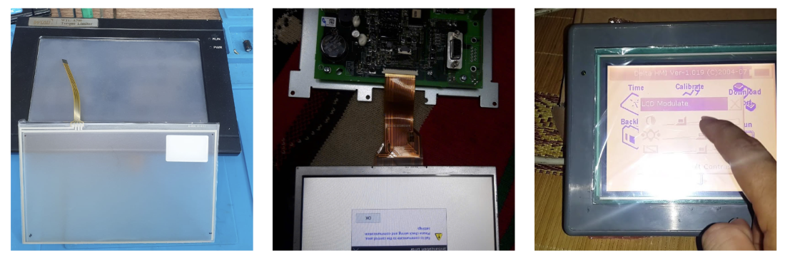 Thiết bị màn hình HMI đang được sửa chữa tại catec