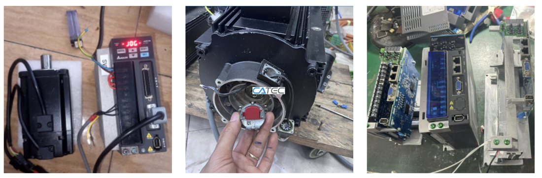 servo đang được sửa tại xưởng catec