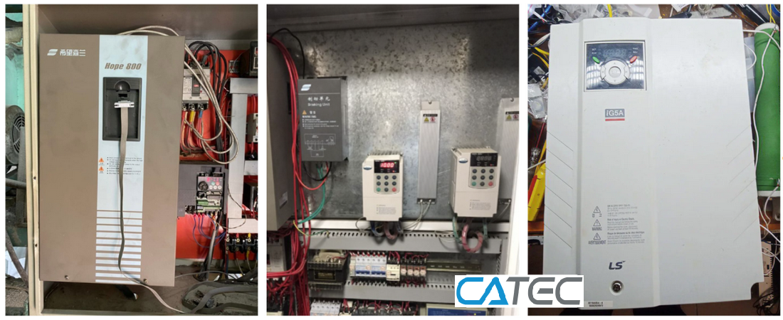 Nhân viên Catec đang sửa chữa biến tần Ihtek