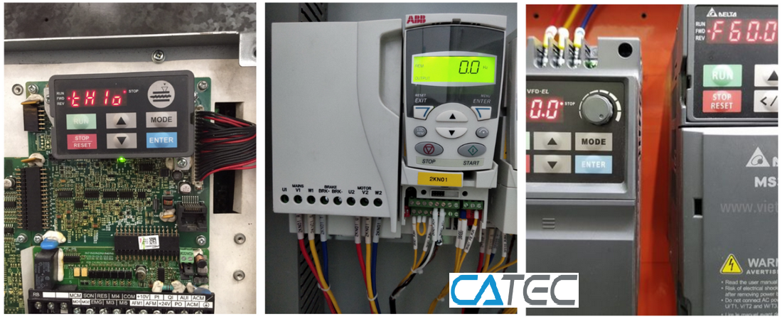 biến tần đang được sửa chữa tại xưởng catec