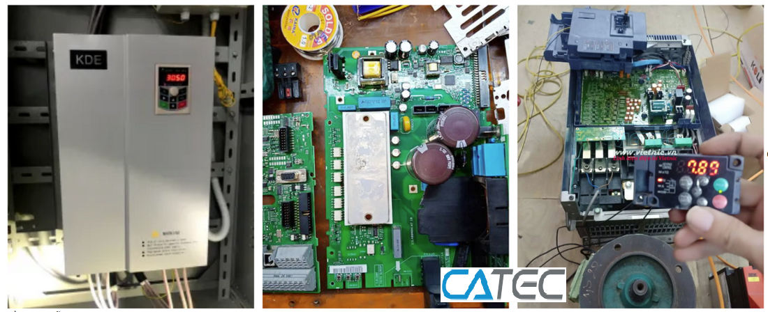 biến tần đang được sửa chữa tại xưởng catec