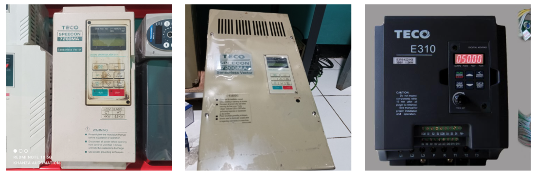 Nhân viên Catec đang sửa chữa biến tần Teco